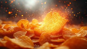 Crispy Potato Chips Food Background for Desktop and Mobile