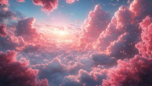 Pink Blossom Sky 4K Desktop Background Aesthetic Mobile Wallpaper