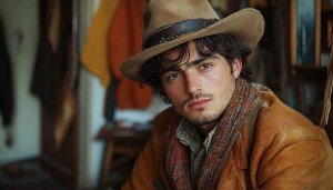 Handsome Man Portrait Wallpaper - Cowboy Outfit - Mobile Background HD