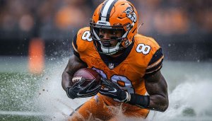 American Football Player in Action 4K Desktop Mobile Wallpaper