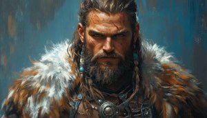 Epic Viking Warrior Art Portrait 4K Desktop Wallpaper