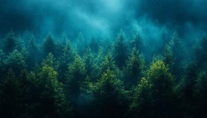 Mystical Forest Night 4K Desktop Background | Free Mobile Wallpaper