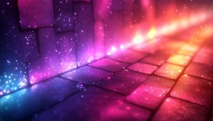 Abstract Pink Purple Glowing Bricks 4K Desktop Mobile Wallpaper