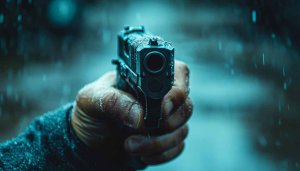 Gun in Rain Aesthetic HD Phone Wallpaper