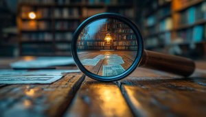 Library Magnifying Glass Mobile Wallpaper, 4K Desktop Background, Free Wallpaper