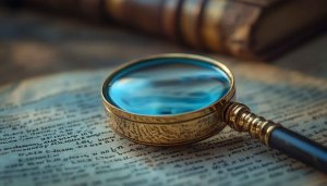 Antique Book and Magnifying Glass Desktop Wallpaper HD