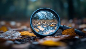 Autumn Leaves Magnifying Glass Desktop Background Free Mobile Wallpaper
