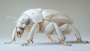 Albino Beetle 4K Desktop Background, White Insect Mobile Wallpaper