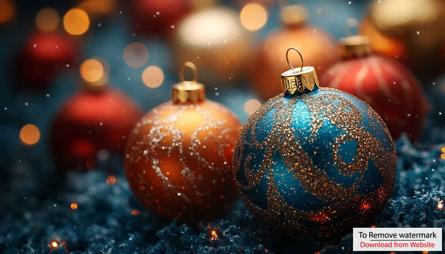 Sparkling Christmas Ornaments 4K Desktop Wallpaper Festive Season
